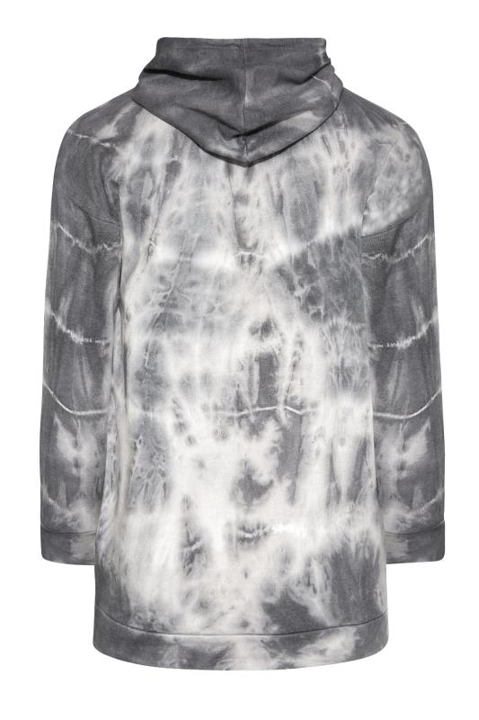 Plus Size Grey Tie Dye Hoodie | Yours Clothing 7