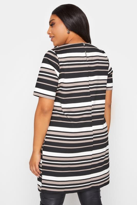 Curve Black Stripe Print Tunic Dress 3