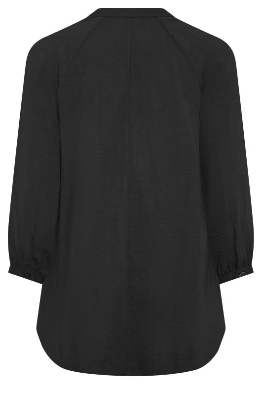 YOURS Curve Plus Size Black Textured Tunic Shirt | Yours Clothing  7