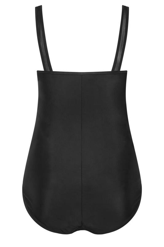 BUMP IT UP MATERNITY Curve Black Ruched Mesh Swimsuit | Yours Clothing 7