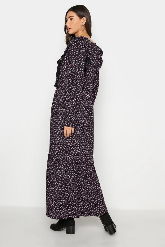 Tall Women's LTS Black Ditsy Floral Ruffle Midi Dress | Long Tall Sally 3