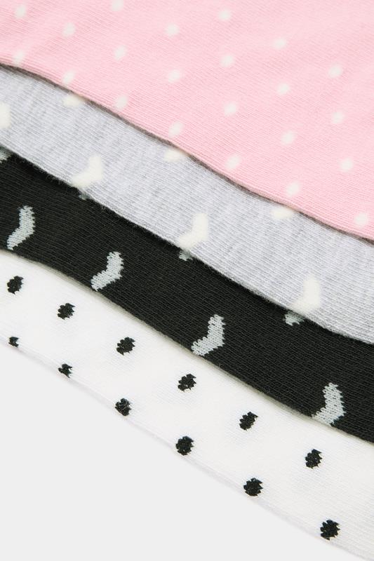 YOURSET 4 PACK Plus Size Pink Polka Dot Liner Socks | Yours Clothing 2