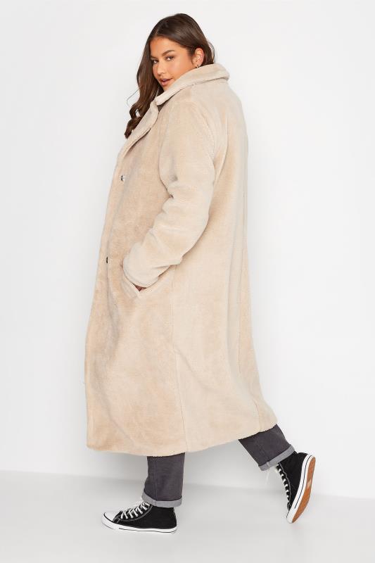 Tall Women's LTS Cream Teddy Maxi Coat | Long Tall Sally 3