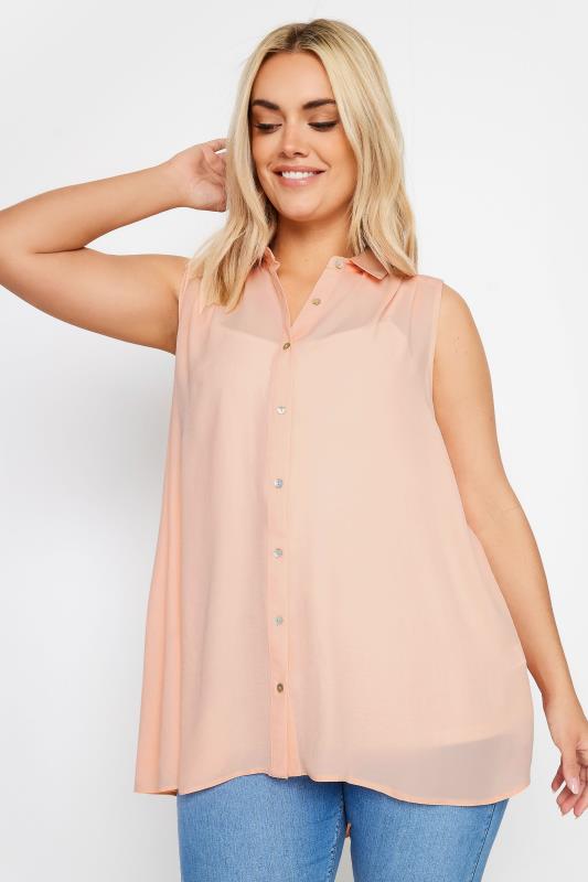 Plus Size  YOURS Curve Pink Sleeveless Shirt