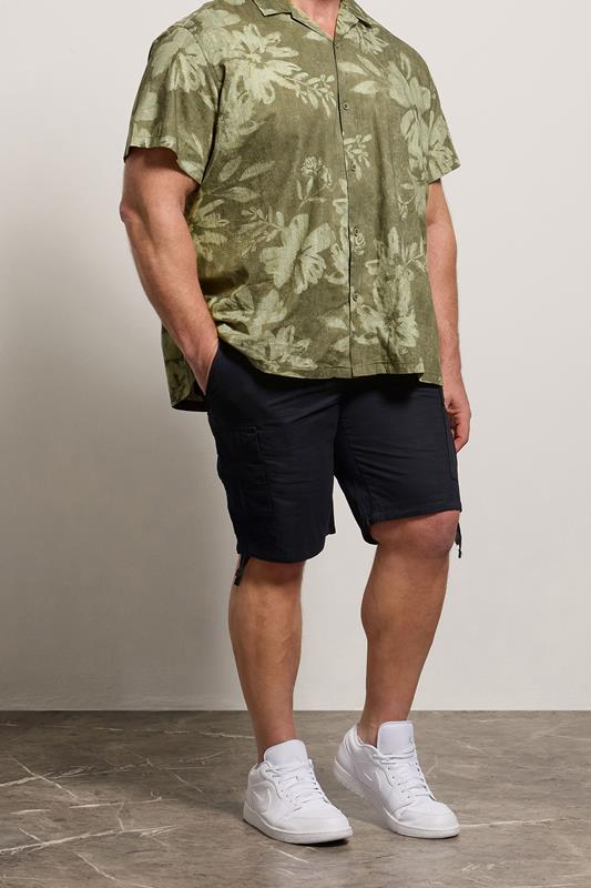  JACK & JONES Big & Tall Short cargo noir à taille mi-haute