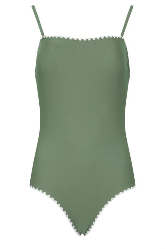 LTS Tall Khaki Green Stitched Swimsuit | Long Tall Sally 6