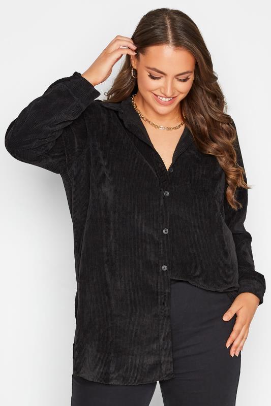 Plus Size Black Cord Longline Shirt | Yours Clothing 4