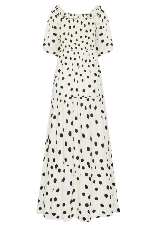 LTS Tall White Polka Dot Puff Sleeve Maxi Dress | Long Tall Sally  7