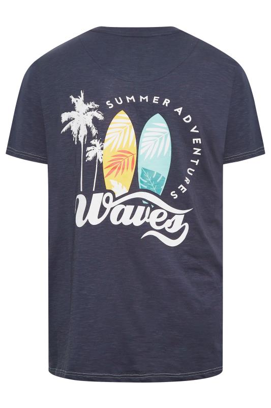 KAM Big & Tall Navy Blue 'Summer Adventure' Print T-Shirt | BadRhino 5