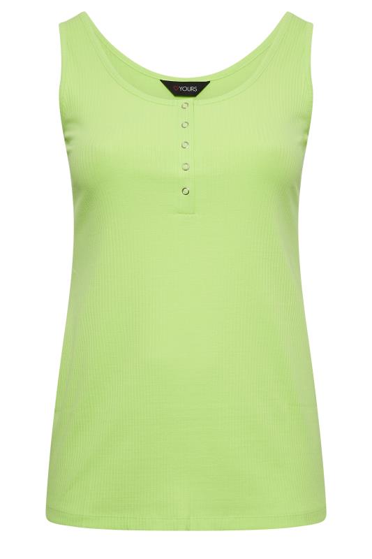 YOURS Curve Plus Size Lime Green Popper Vest Top | Yours Clothing  6