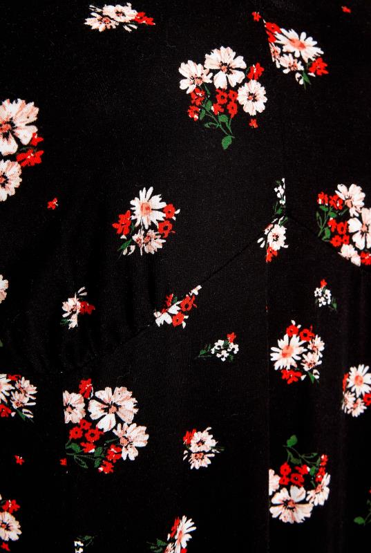 YOURS LONDON Curve Black Floral Side Split Maxi Dress 6