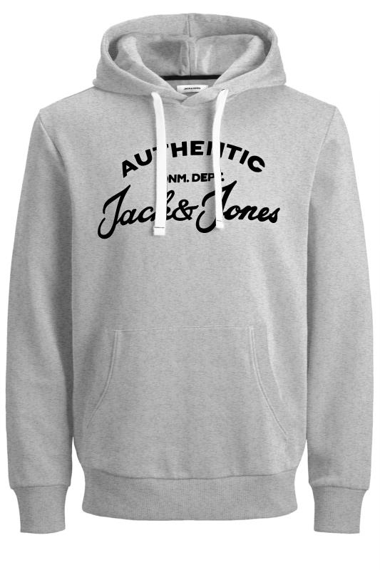 JACK & JONES Grey Marl Hero Logo Hoodie_F.jpg