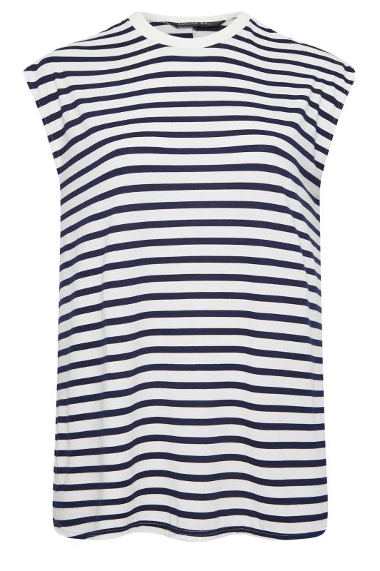 LIMITED COLLECTION Plus Size Navy Blue Stripe Boxy Vest Top | Yours Clothing 6