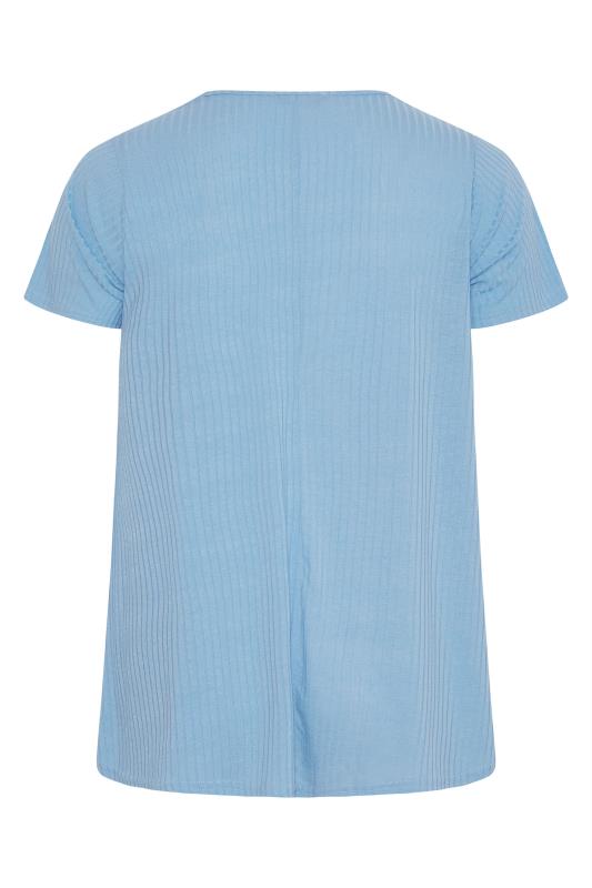 LIMITED COLLECTION Curve Light Blue Ribbed Swing Top 6