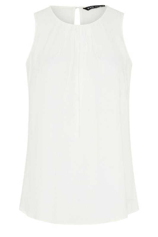 YOURS Plus Size White Pleated Vest Top | Yours Clothing 5