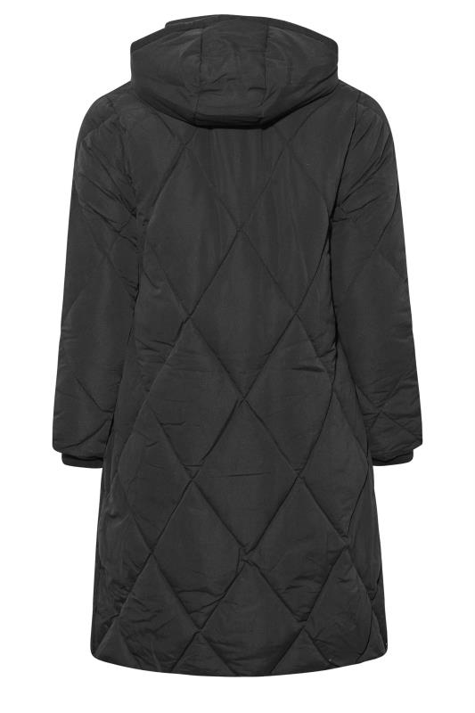 Plus Size Black Quilted Midaxi Coat | Yours Clothing 7