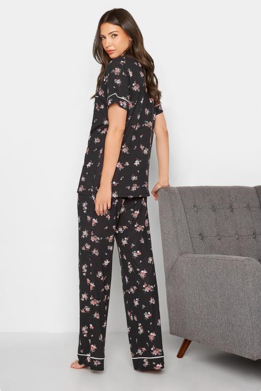 Tall Women's LTS Black Floral Print Pyjama Set | Long Tall Sally 2