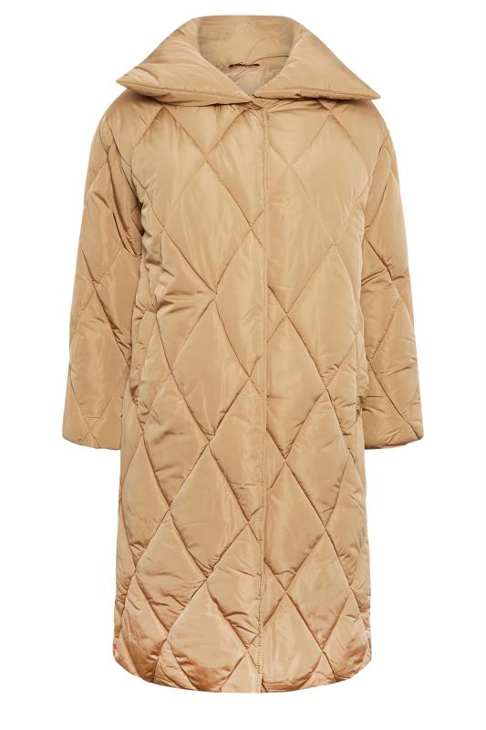 YOURS Plus Size Beige Brown Quilted Puffer Coat | Yours Clothing 6