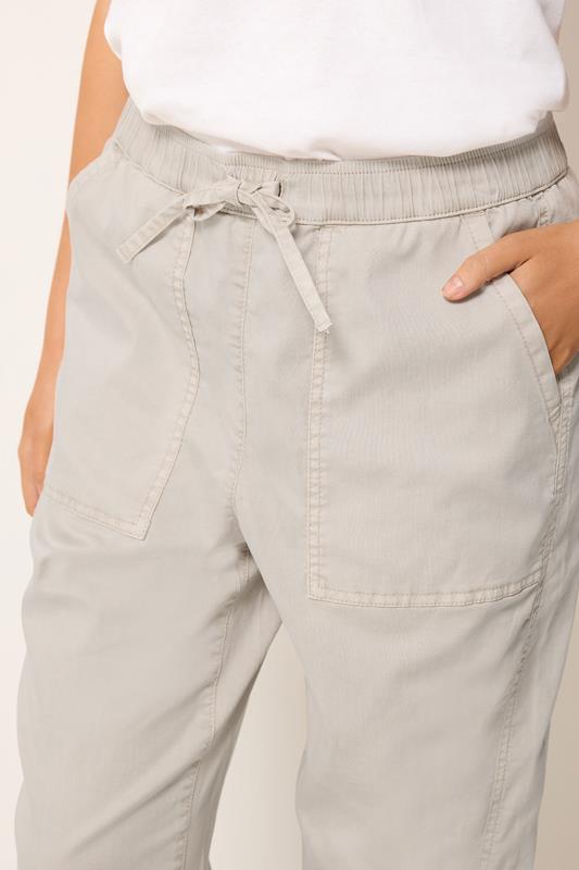 M&Co Natural Brown Tie Waist Barrel Trousers | M&Co 4