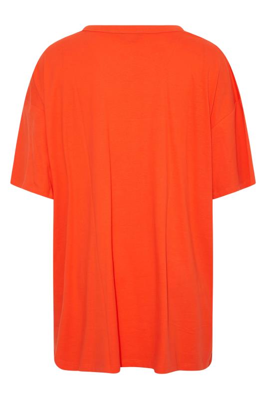 Plus Size Bright Orange Oversized T-Shirt | Yours Clothing  7