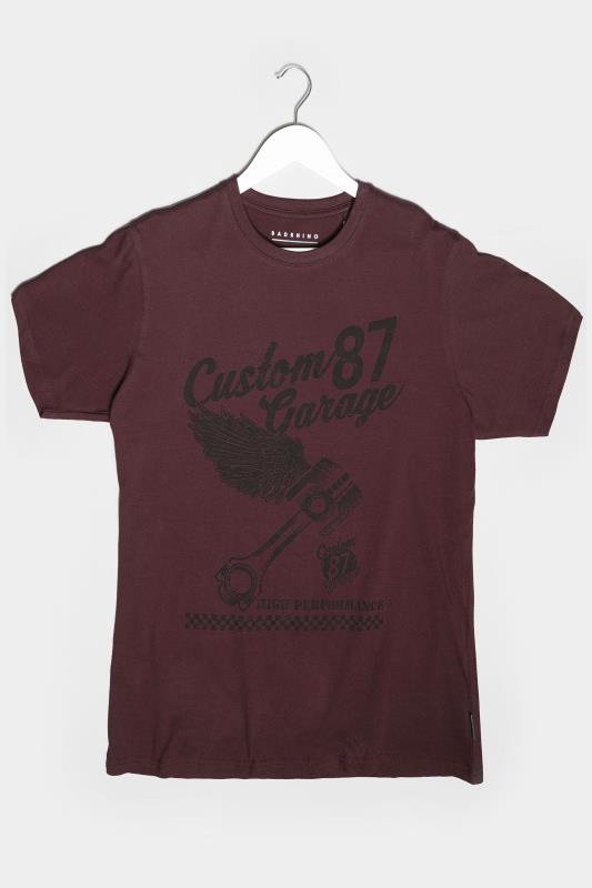 BadRhino Big & Tall Burgundy Red Custom Garage Graphic Print T-Shirt_F.jpg