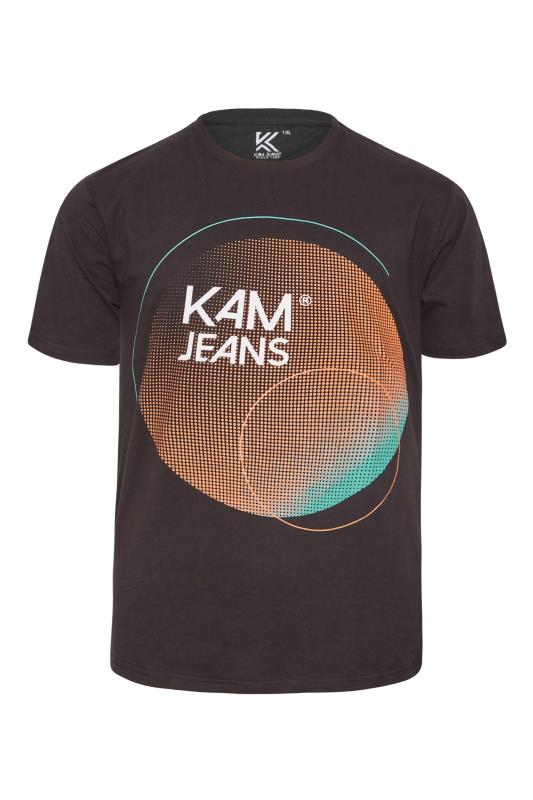 KAM Big & Tall Black Logo Printed T-Shirt 3