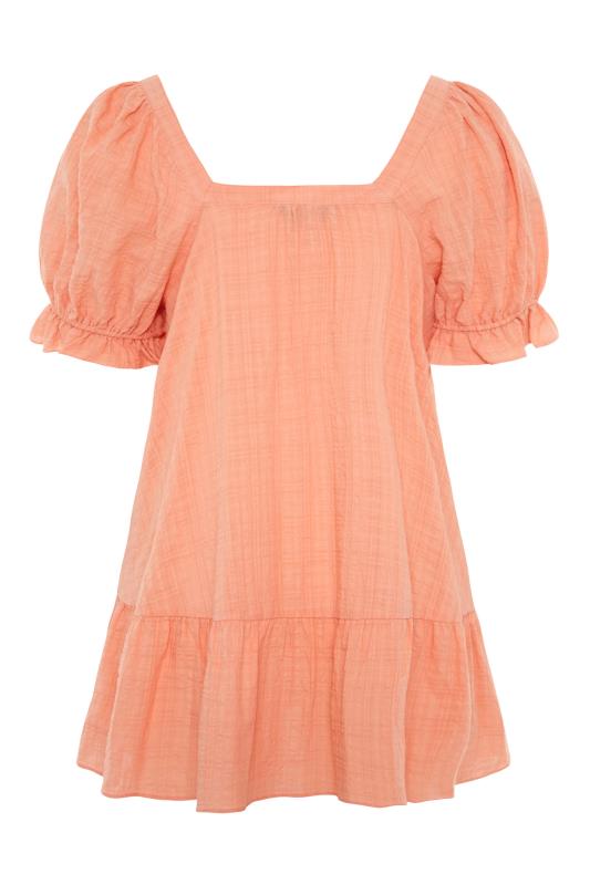 LIMITED COLLECTION Curve Coral Orange Puff Sleeve Tunic_BK.jpg