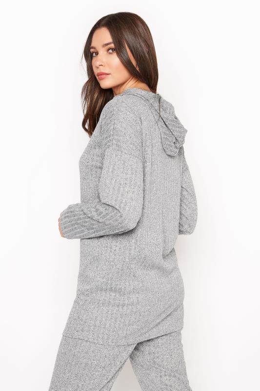 LTS Tall Grey Ribbed Co-ord Hoodie 3