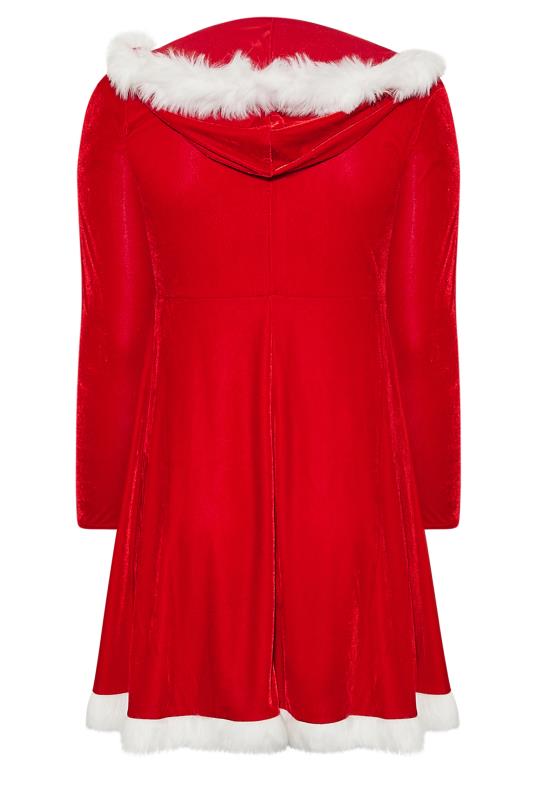 YOURS LONDON Plus Size Red Velvet Mrs Christmas Skater Dress | Yours Clothing 7