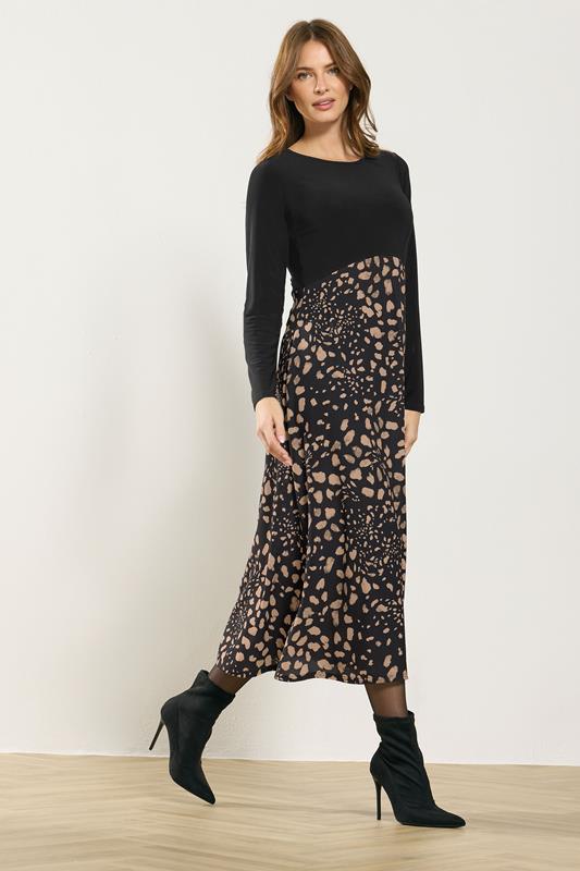 M&Co Black Abstract Print 2 In 1 Maxi Dress | M&Co 1