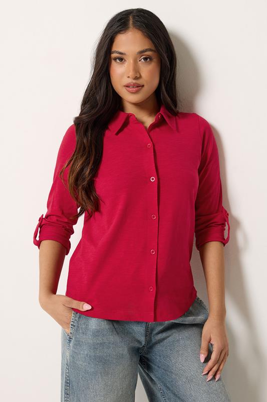 PixieGirl Petite Women's Red Button Cotton Shirt | PixieGirl 1