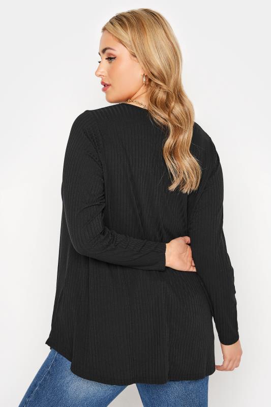 LIMITED COLLECTION Curve Black Ribbed Long Sleeve Top 3