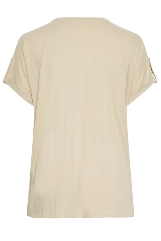 LIMITED COLLECTION Curve Plus Size Natural Brown Pocket T-Shirt | Yours Clothing  9
