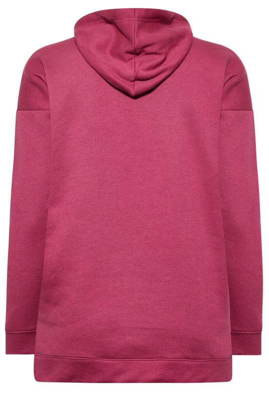 Plus Size Pink Overhead Hoodie | Yours Clothing 7