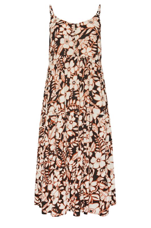 YOURS Plus Size Black Floral Print Crinkle Maxi Dress | Yours Clothing 5