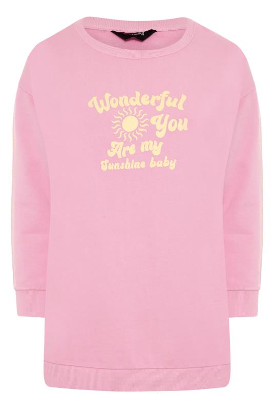 Curve Pink Sunshine Slogan Sweatshirt_F.jpg