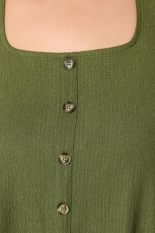 YOURS Plus Size Khaki Green Button Vest | Yours Clothing 5