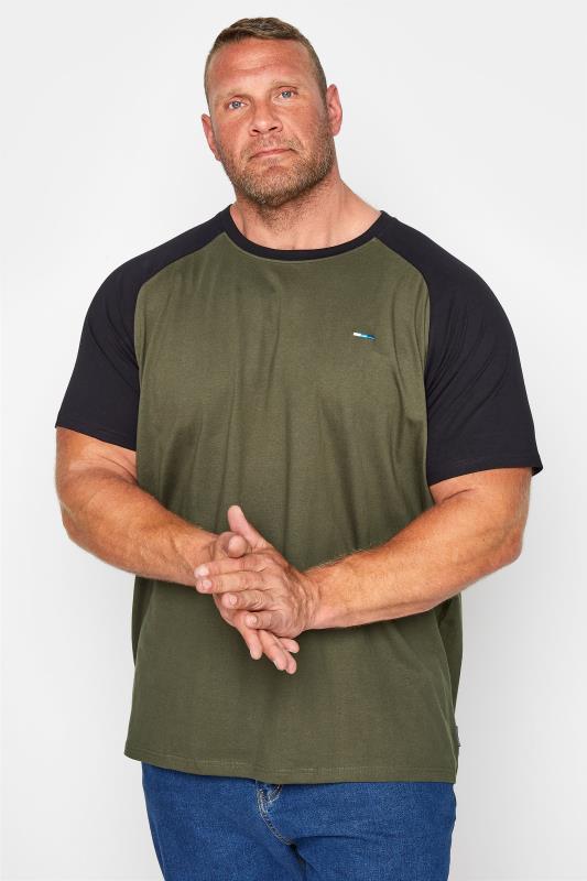 BadRhino Big & Tall Khaki Green Raglan T-Shirt 1