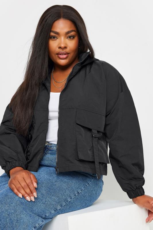 LIMITED COLLECTION Plus Size Black Hooded Cargo Jacket | Yours Clothing 4