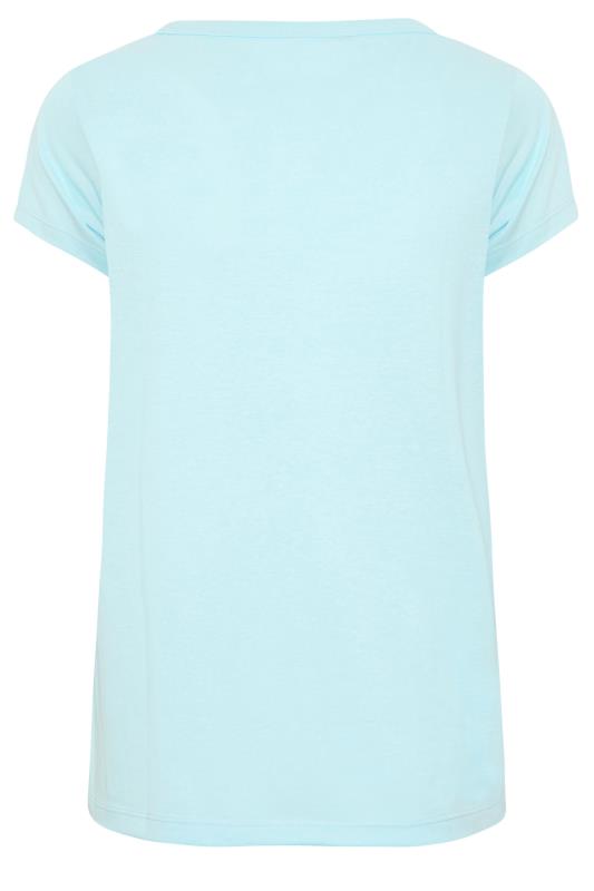 YOURS Curve Plus Size Light Blue Essential T-Shirt | Yours Clothing  6