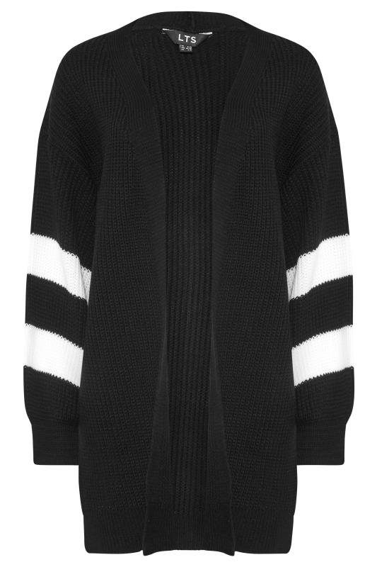 LTS Tall Black Varsity Stripes Knitted Cardigan 6