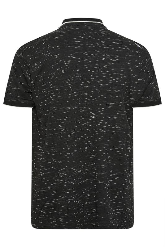 D555 Big & Tall Black Jacquard Polo Shirt | BadRhino 4