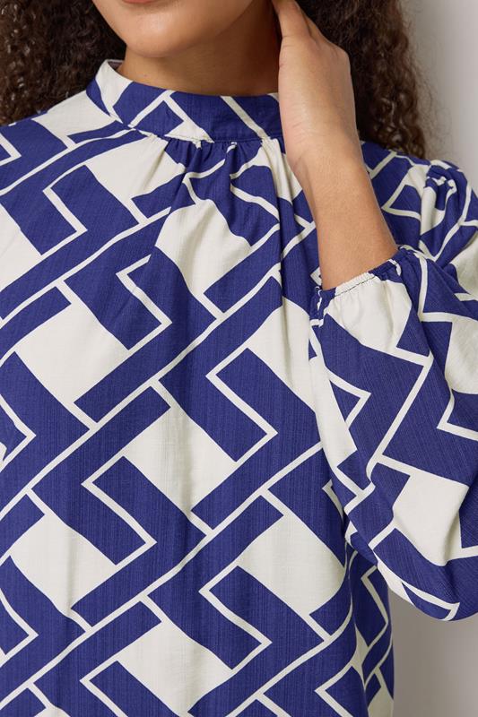 M&Co Blue Geometric Print Belted Tunic Dress | M&Co 4