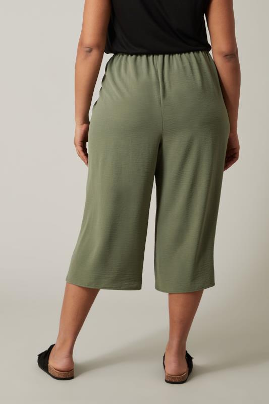 EVANS Plus Size Khaki Green Culottes | Evans  3