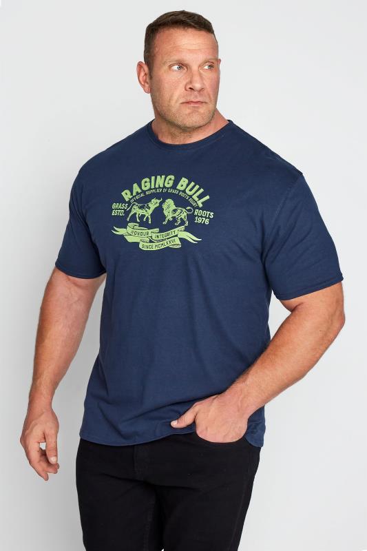  RAGING BULL Big & Tall Navy Blue Logo T-Shirt