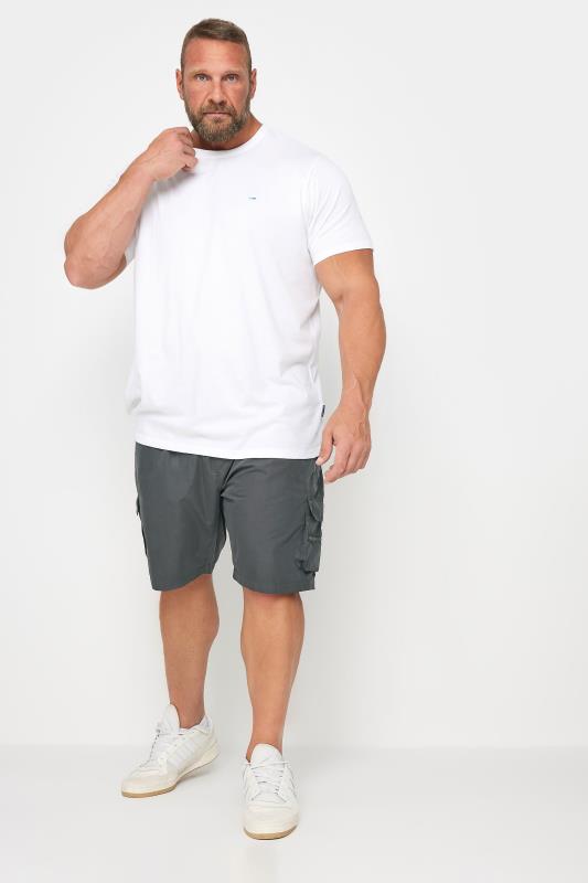 BadRhino Big & Tall Charcoal Grey Crinkle Nylon Cargo Shorts | BadRhino 2