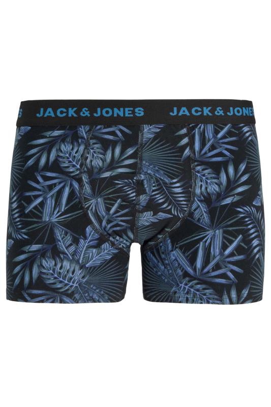 JACK & JONES Big & Tall 5 PACK Black & Green Palm Print Logo Boxers | BadRhino 6