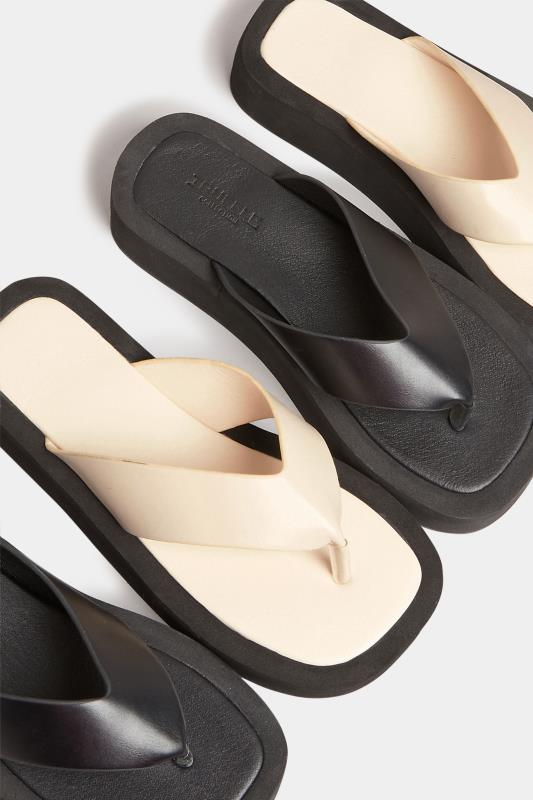 PixieGirl Black Flatform Sandals In Standard D Fit 6