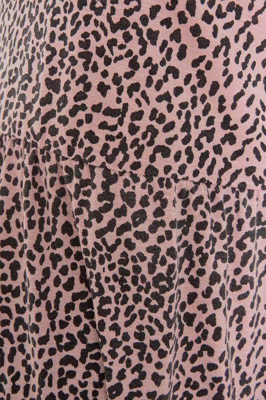 LTS Tall Maternity Pink Leopard Print Peplum Mini Dress 5