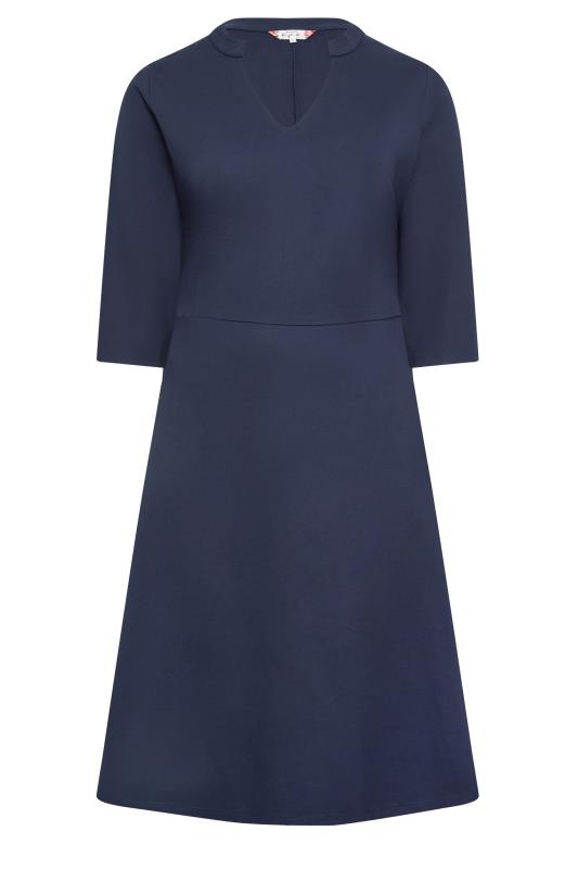 Evans Blue V-Neck Midi Dress | Evans 1